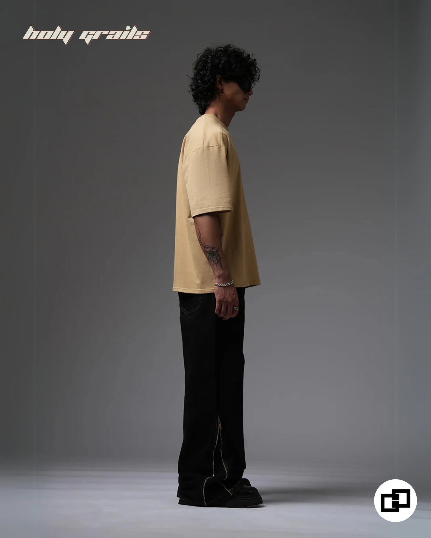 Not So Basic Beige Oversize Tee HG x Grey Hound Clothing
