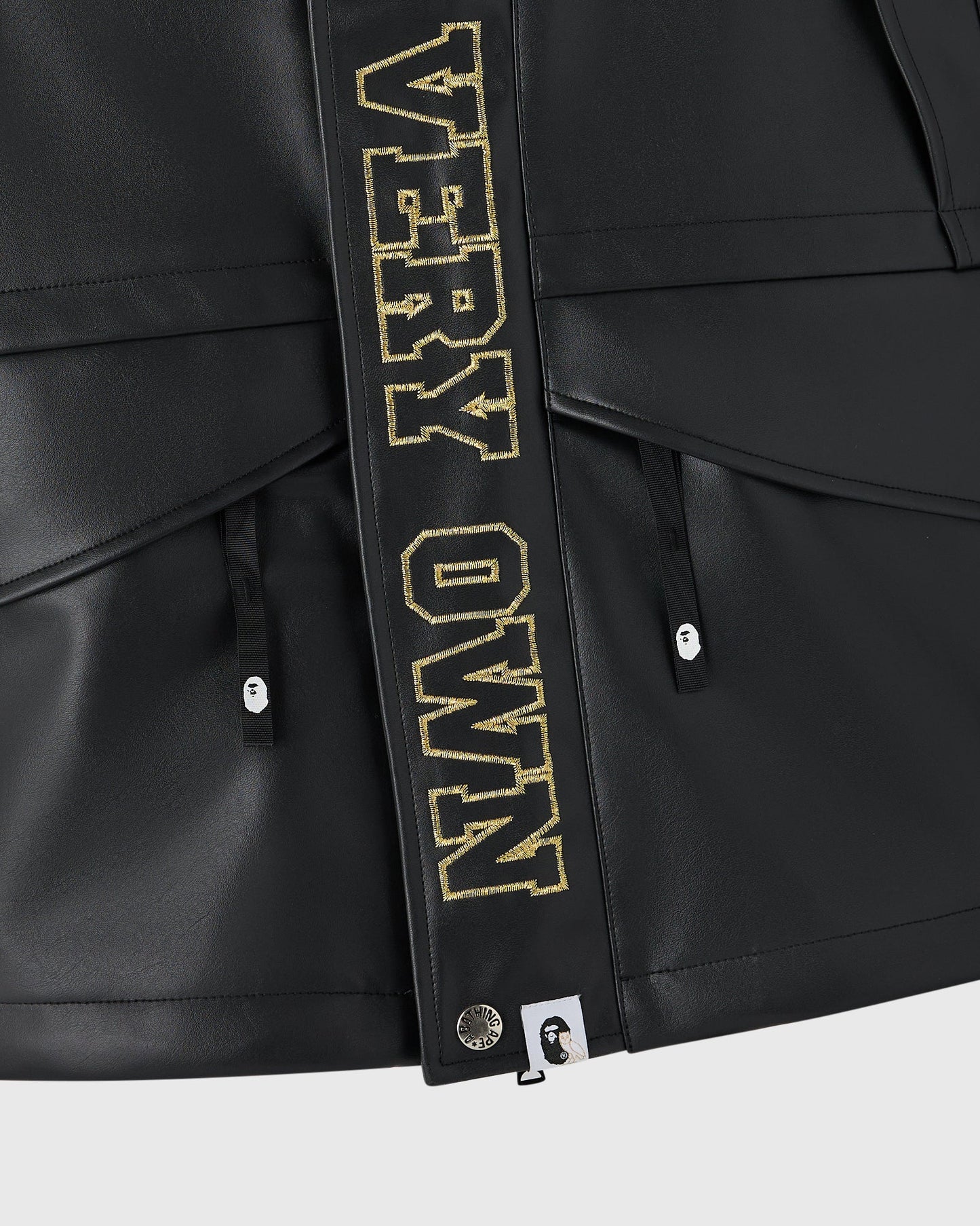 BAPE Faux Leather Snowboard Jacket Black