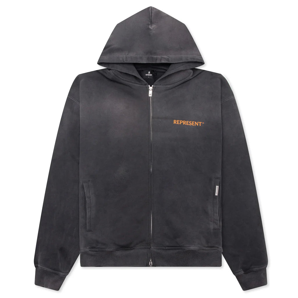 Higher Truth Zip Through Hoodie Aged Black
