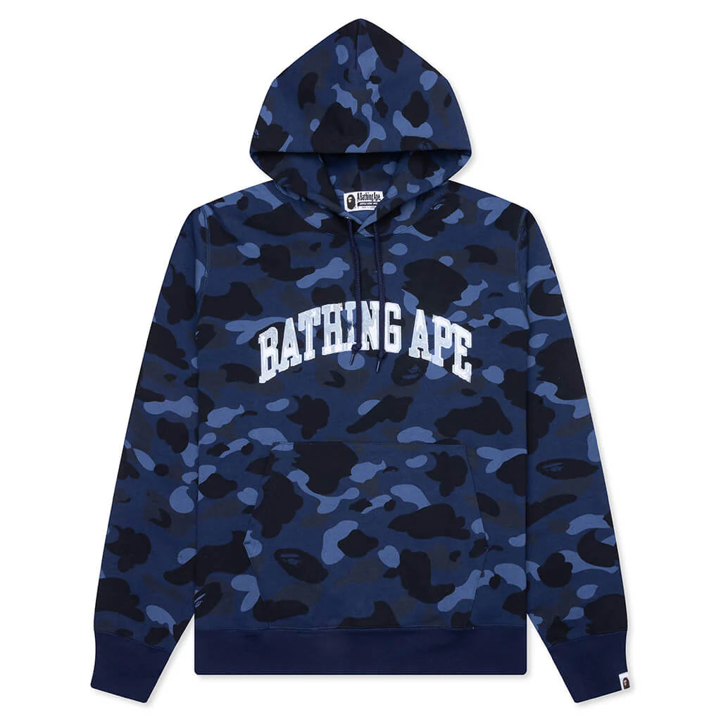 Color Camo Pullover Hoodie Navy