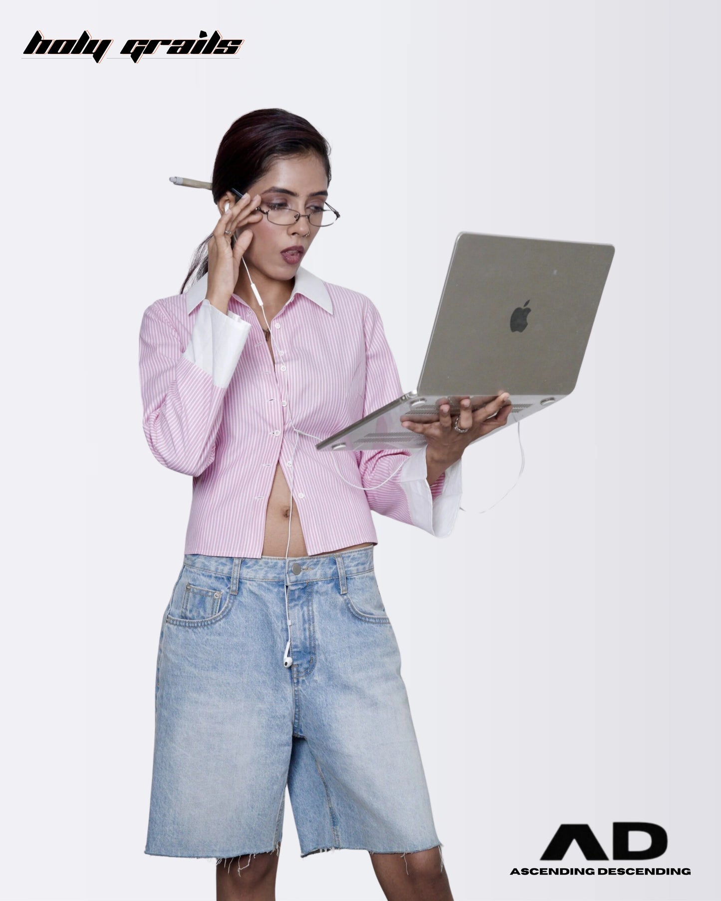 Blush Boss Crop Stripes Shirt HG x Ascending Descending