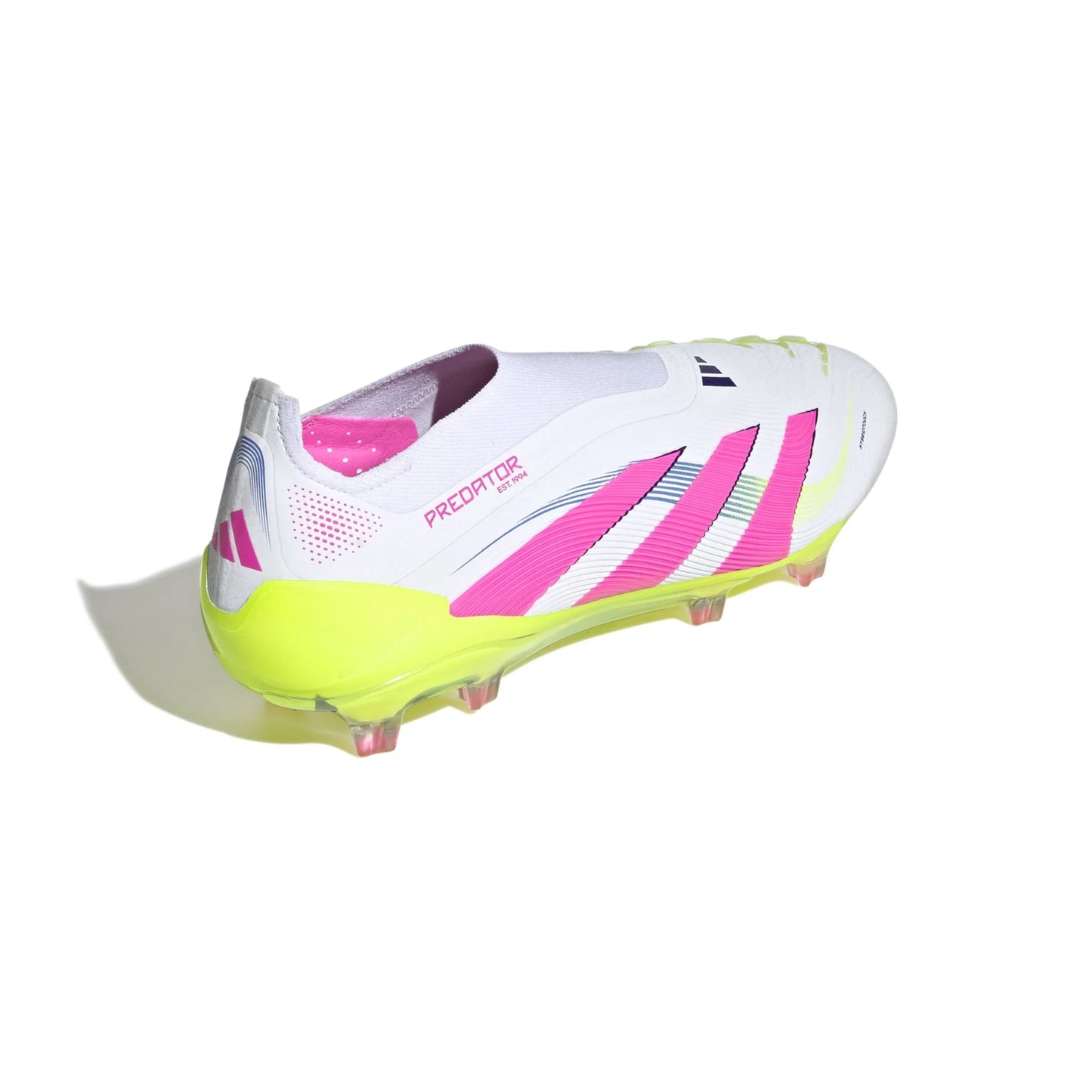 adidas Predator Elite Laceless FG Laceless Firm Ground Soccer Cleats White Lucid Pink Lucid Lemon