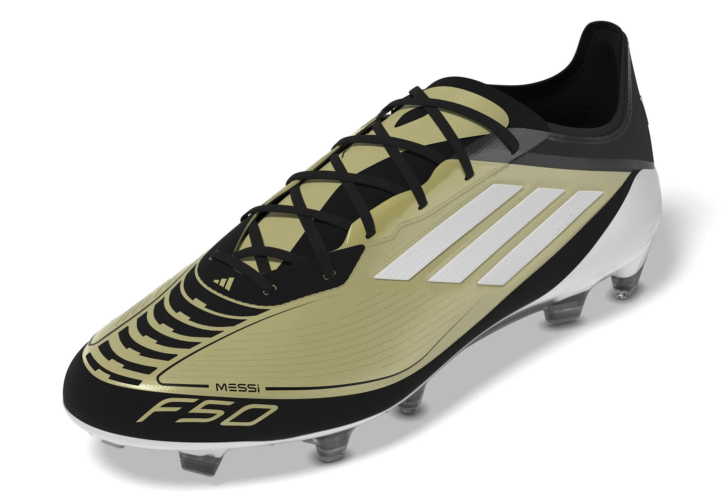 adidas F50 Elite FG Messi Firm Ground Soccer Cleats Gold White Black