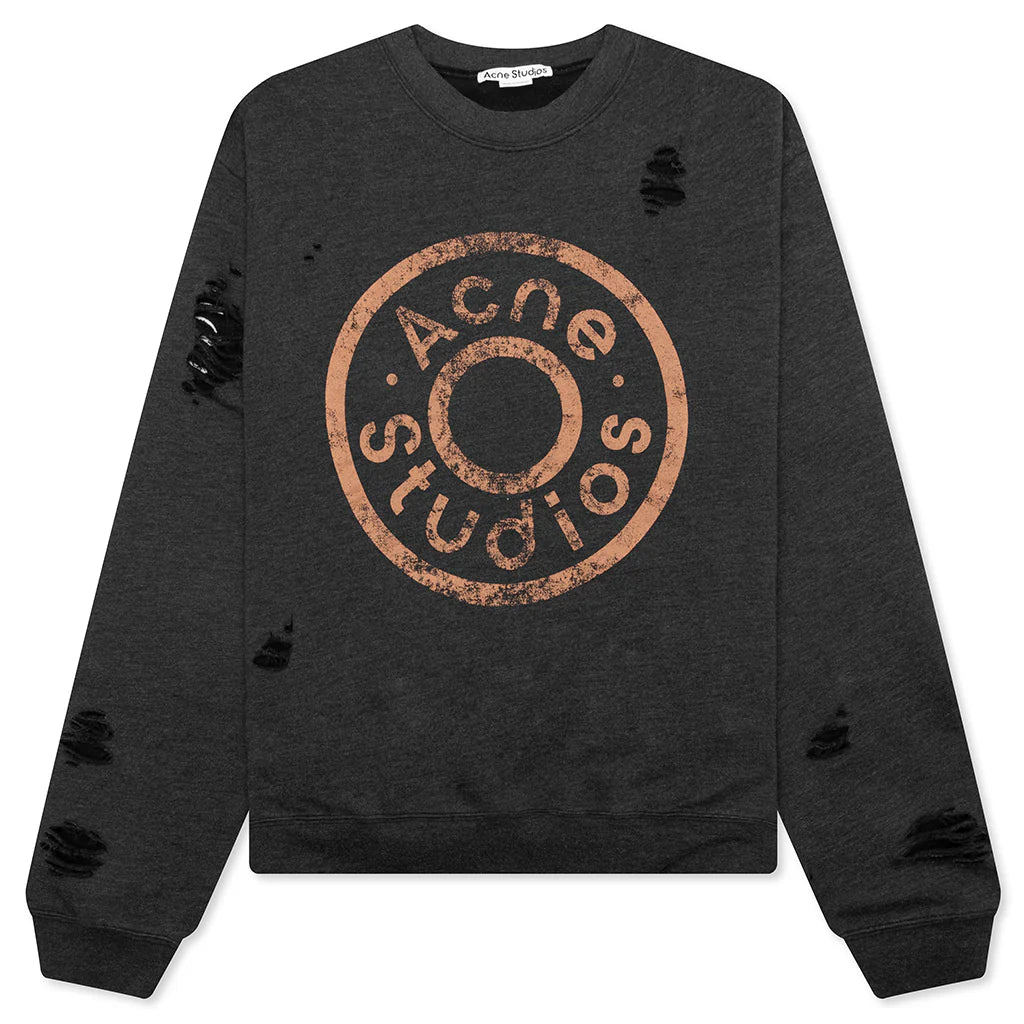 Sweater Printed Logo Black Melange