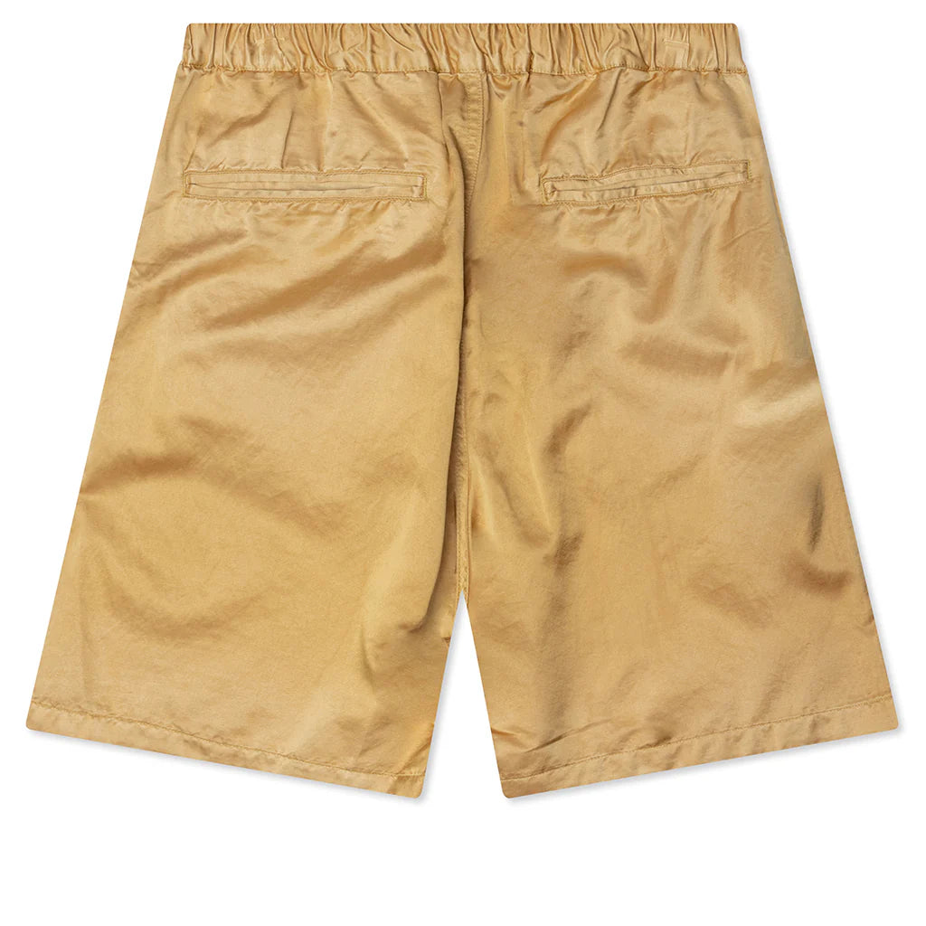 Aged Satin Shorts Yellow