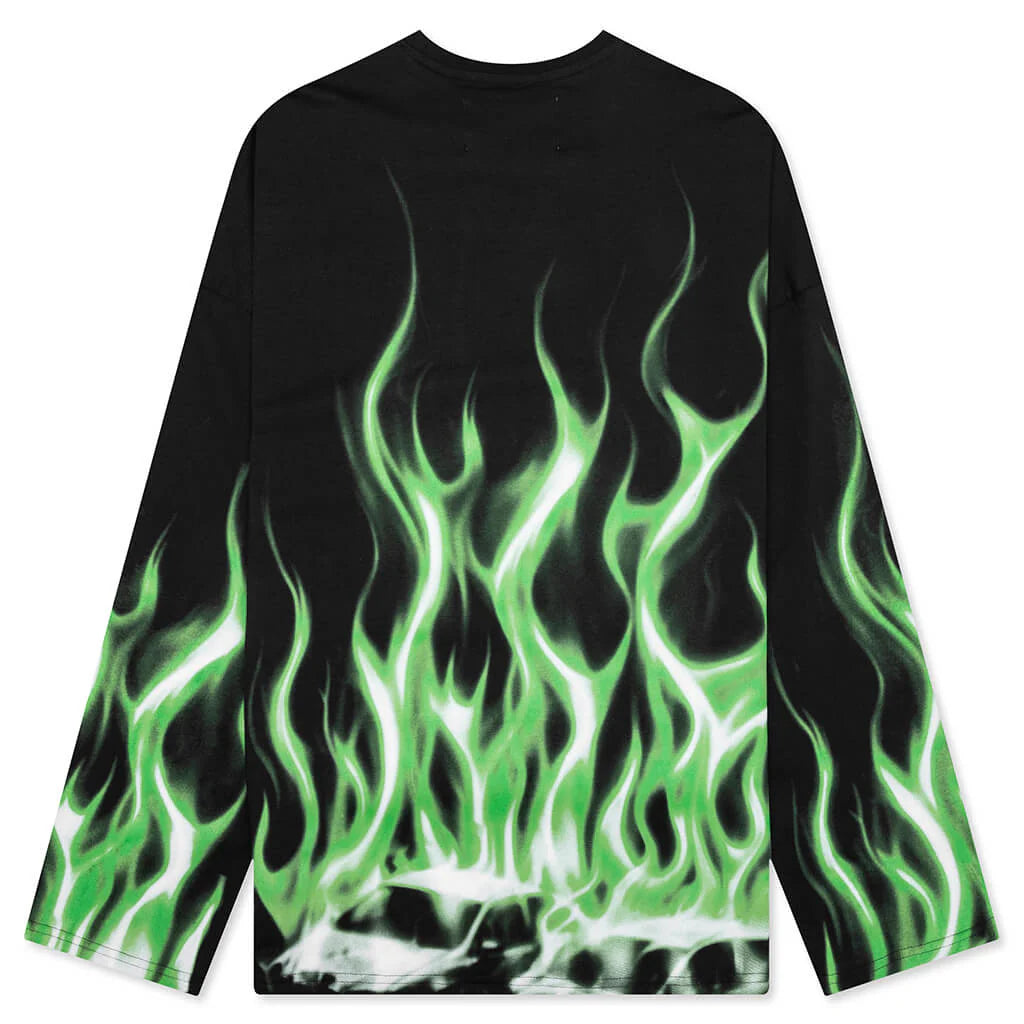 La Flame L S Tee White Blue