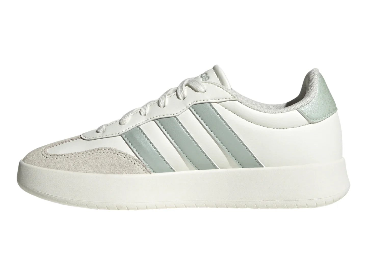 Tenis Adidas Bareda Blanco y Verde Metálico para Mujer