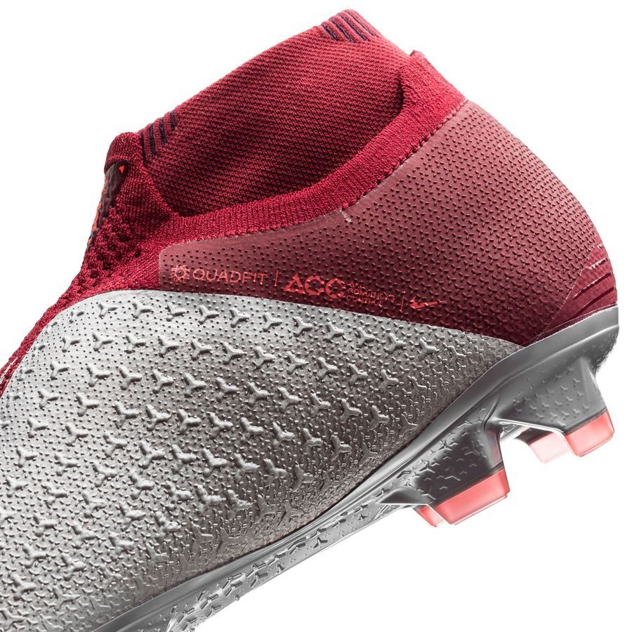 Nike Phantom Vision Elite DF FG Firm Ground Mens Soccer Cleats Rising Fire Red Dark Grey Bright Crimson