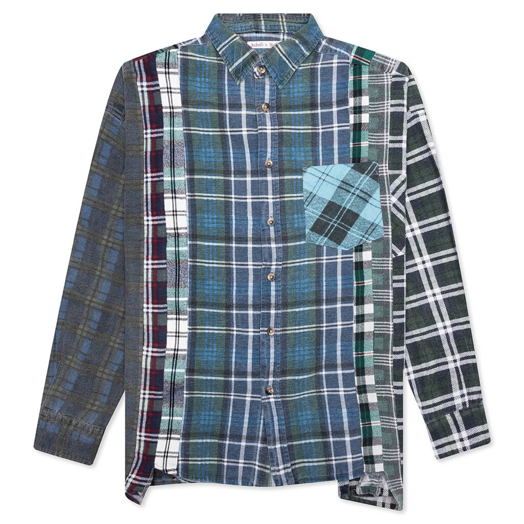 7 Cuts Wide Flannel Shirt Assorted