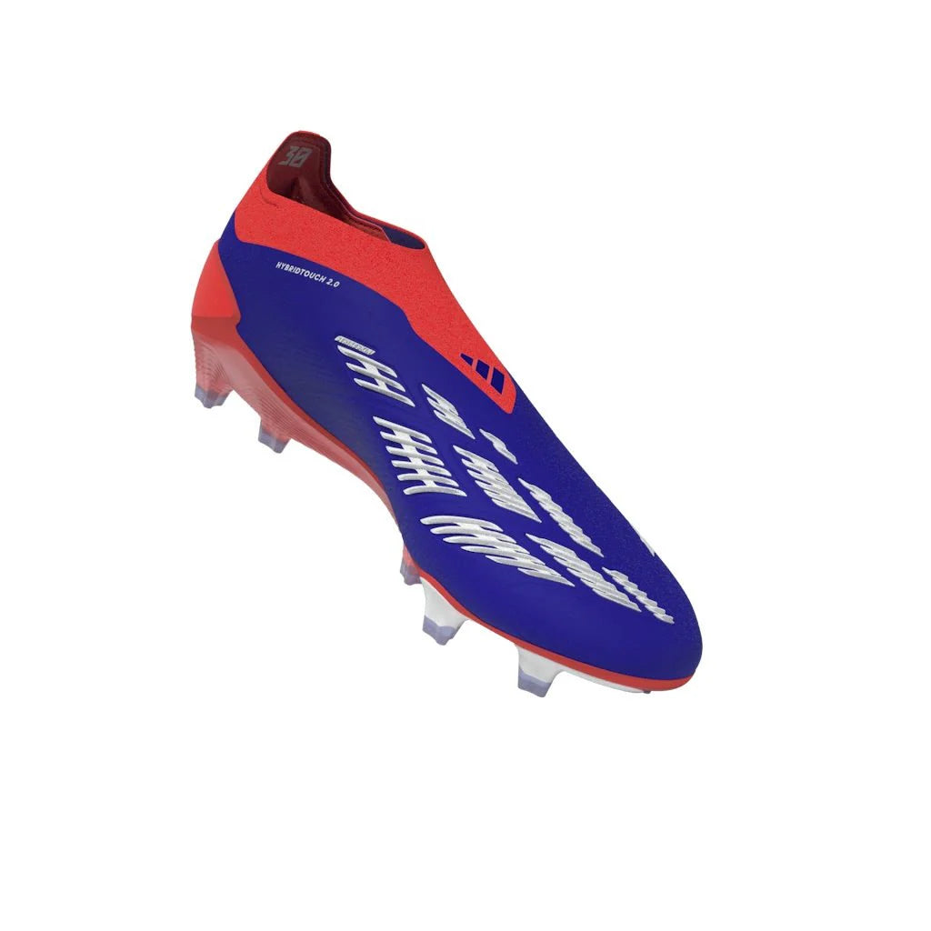 adidas Predator Elite Laceless FG Laceless Firm Ground Soccer Cleats Lucid Blue White Solar Red