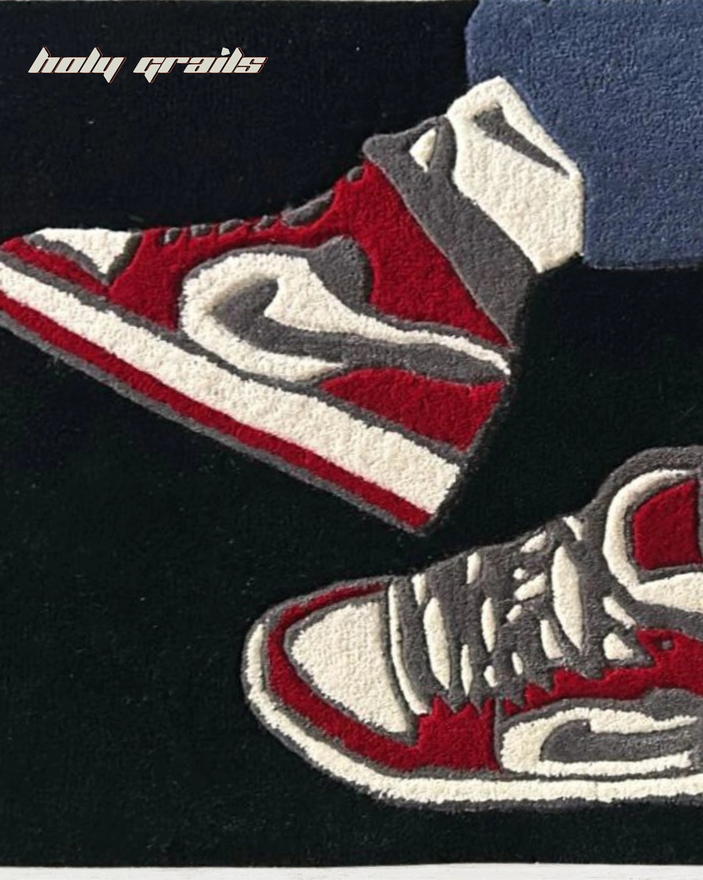 Sneakerhead Black Hand Tufted Rug