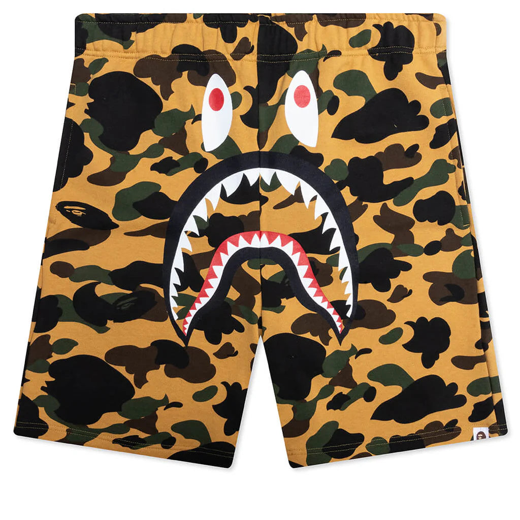 1st Camo Shark Regular Fit Sweat Shorts Yellow