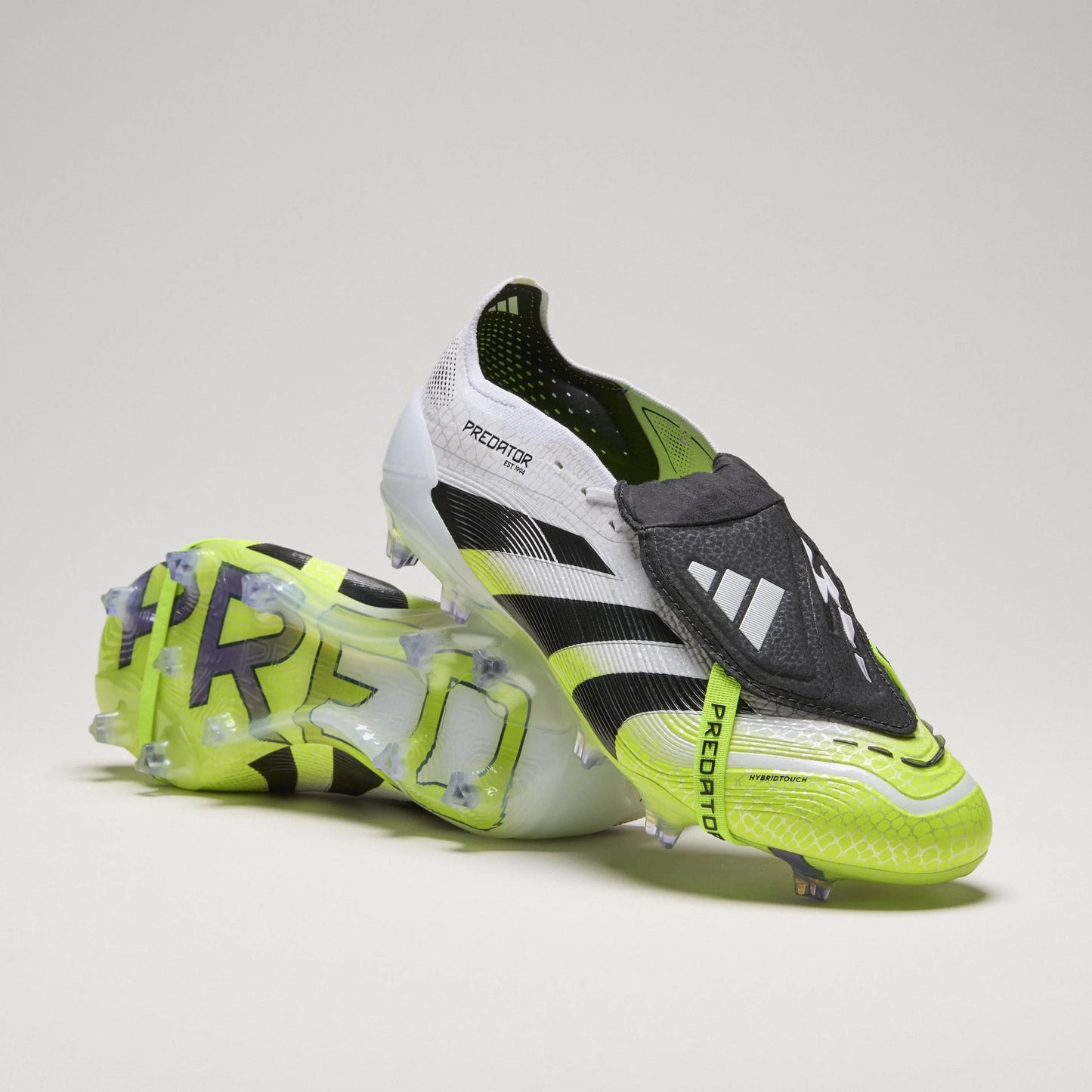 adidas Predator Elite Fold Over Tongue Firm Ground Soccer Cleats Cloud White Black Lucid Lemon