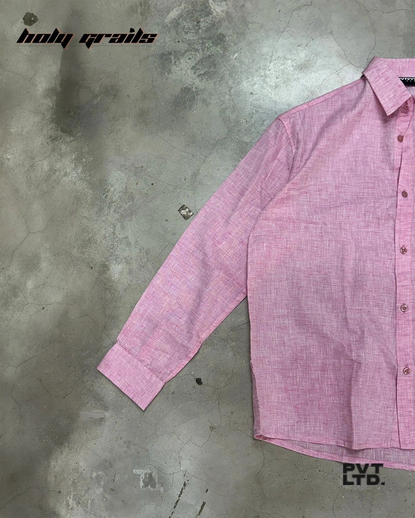 Pink Solid Linen Shirt HG x Pvt Ltd