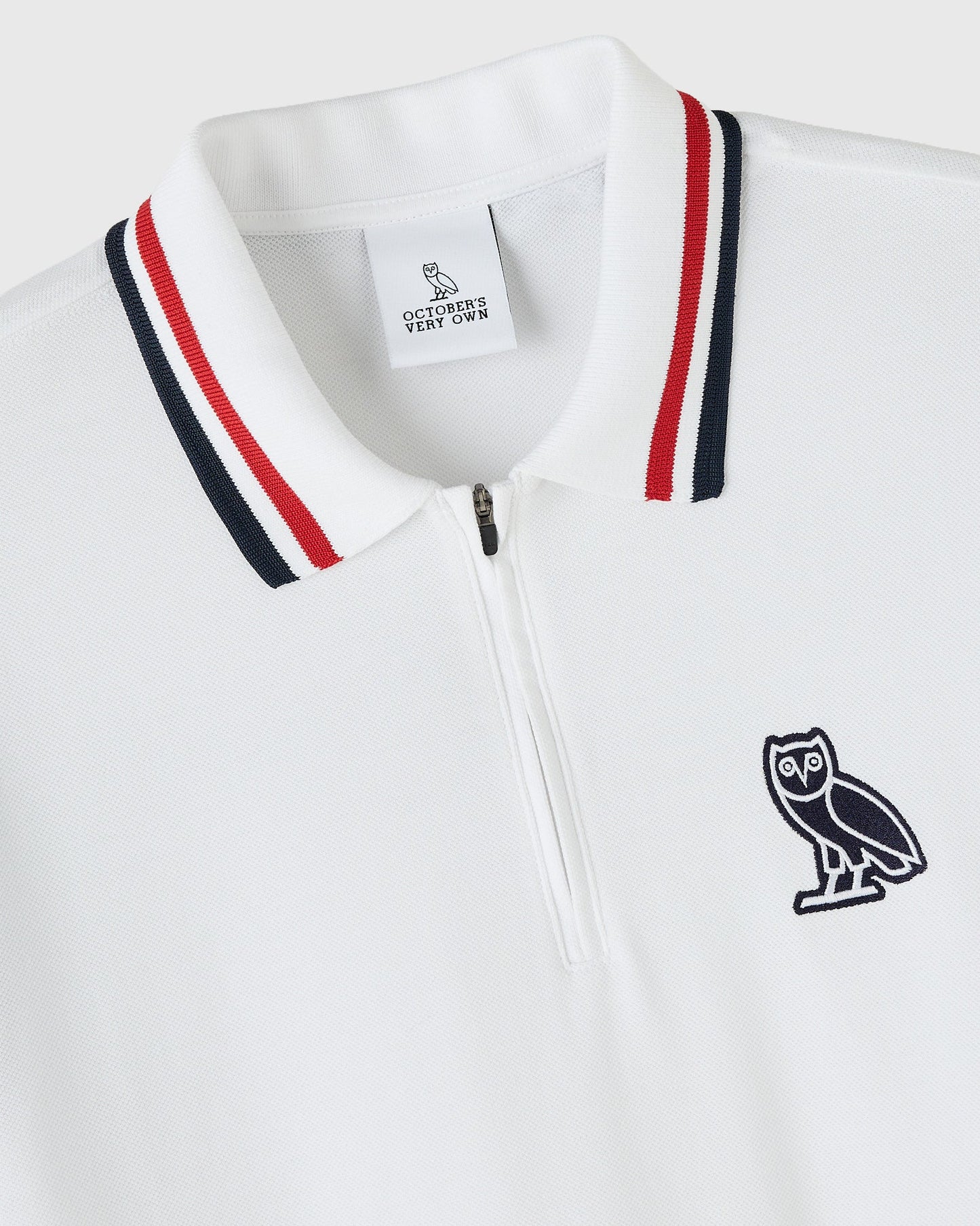 Quarter Zip Short Sleeve Polo White