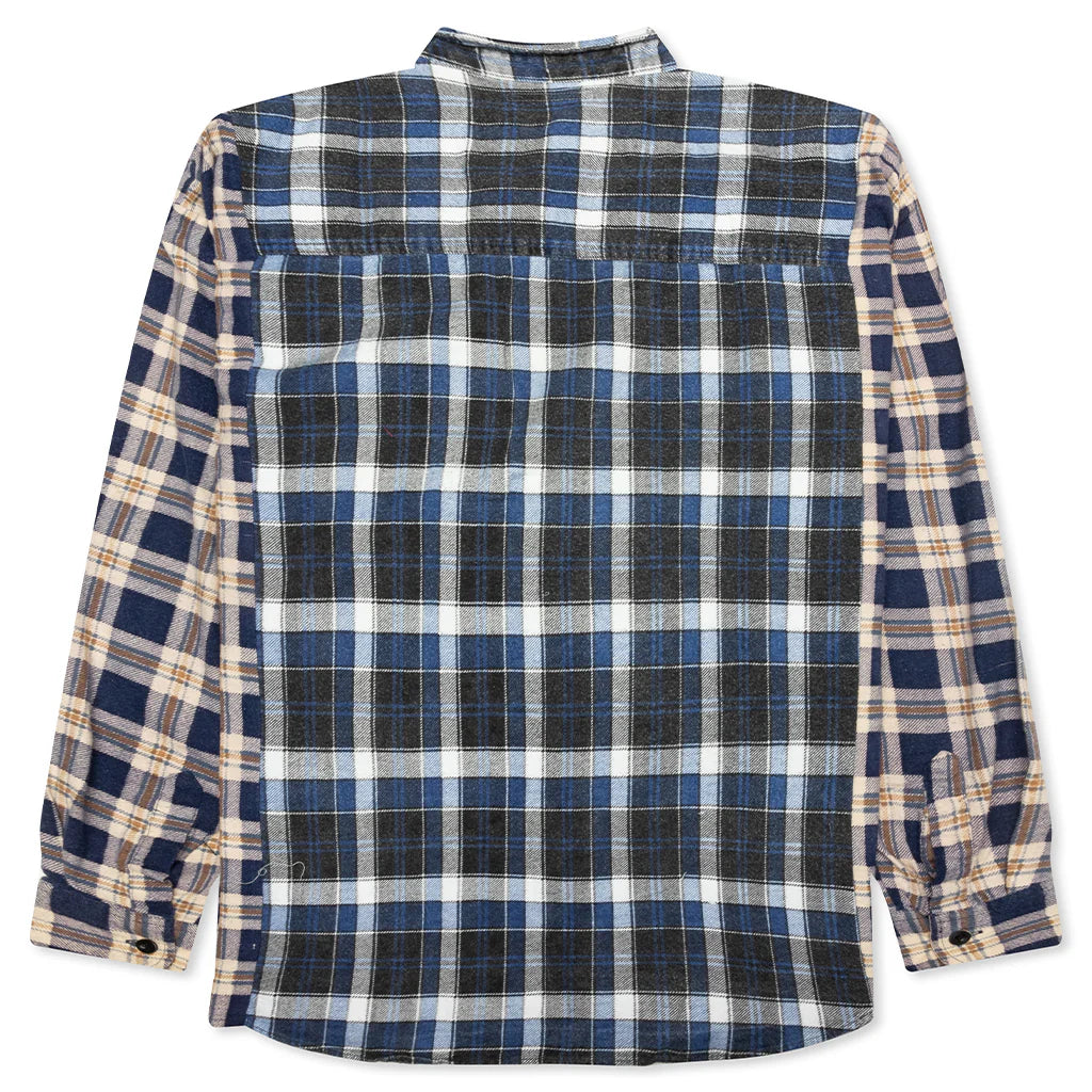 Ribbon Wide Flannel Shirt Assorted