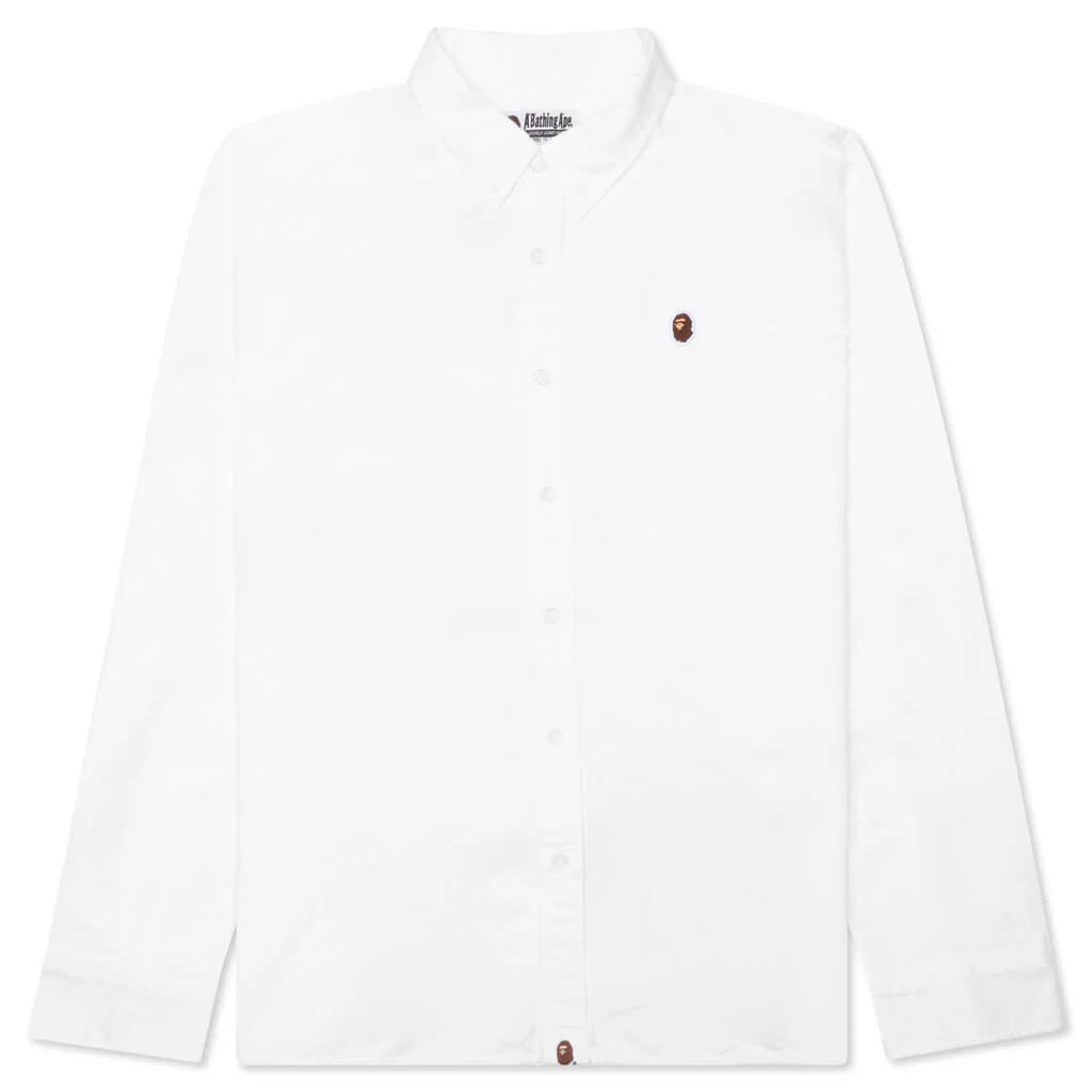 Ape Head One Point Oxford Shirt White