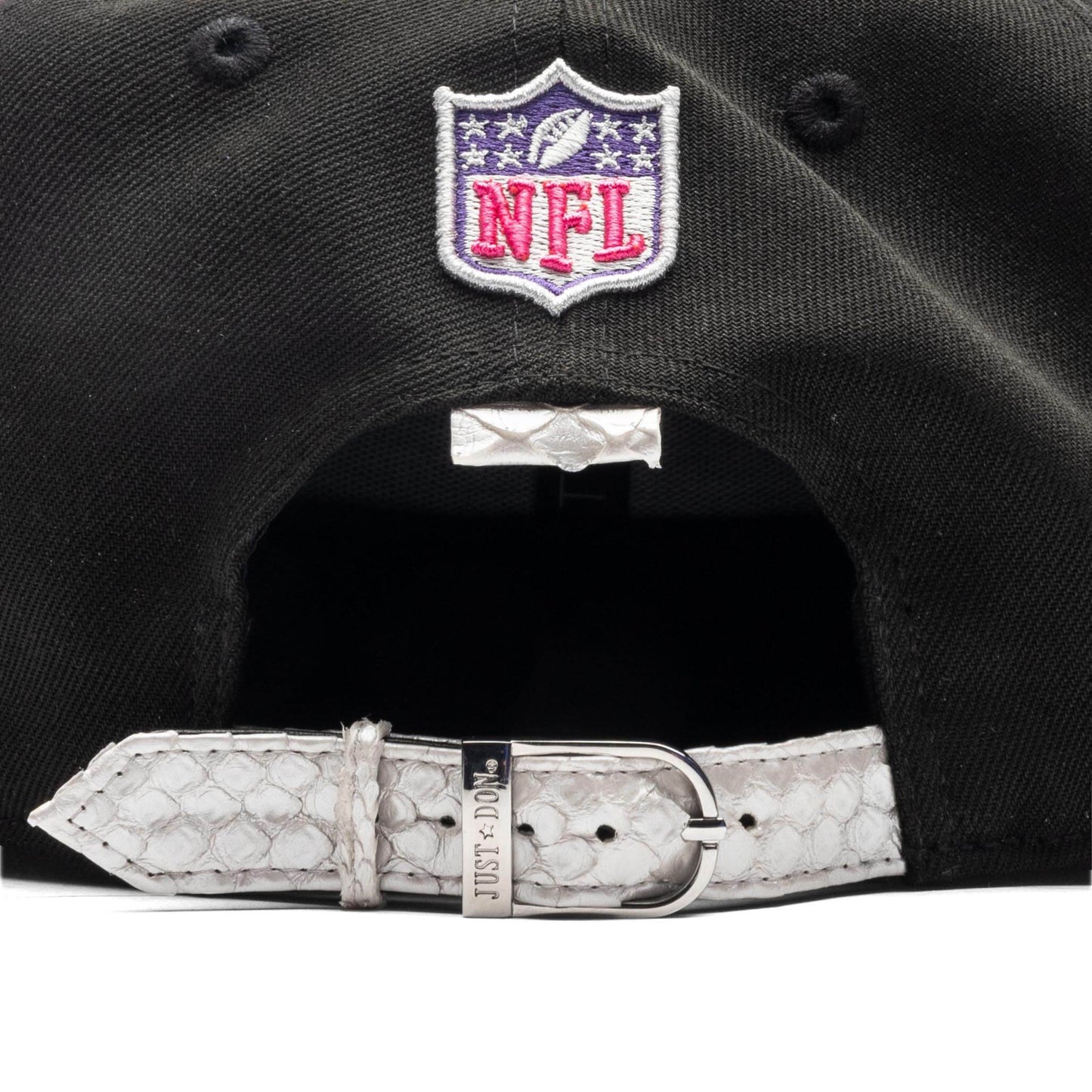 Just Don x Usher Super Bowl LVIII 9FIFTY Snapback Hat Black Silver Python
