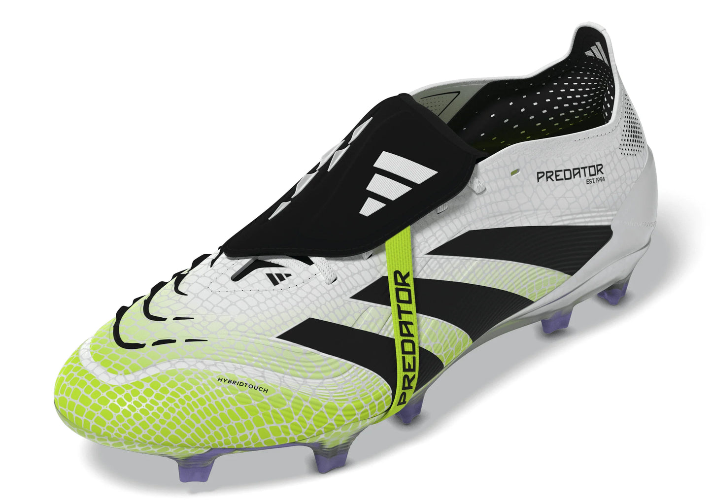 adidas Predator Elite Fold Over Tongue Firm Ground Soccer Cleats Cloud White Black Lucid Lemon