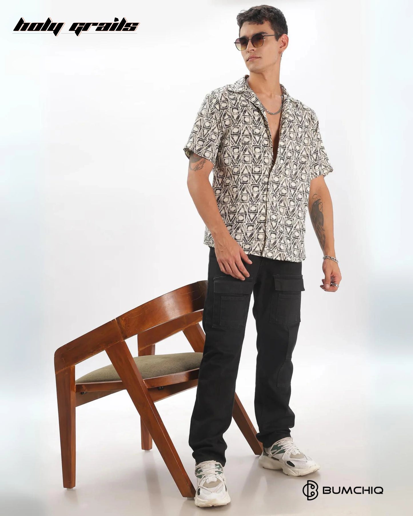 Lattice Beige Pattern Shirt HG x Bumchiq