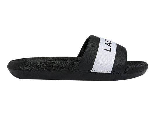 Sandalias Lacoste Croco Slide Negro y Blanco para Mujer