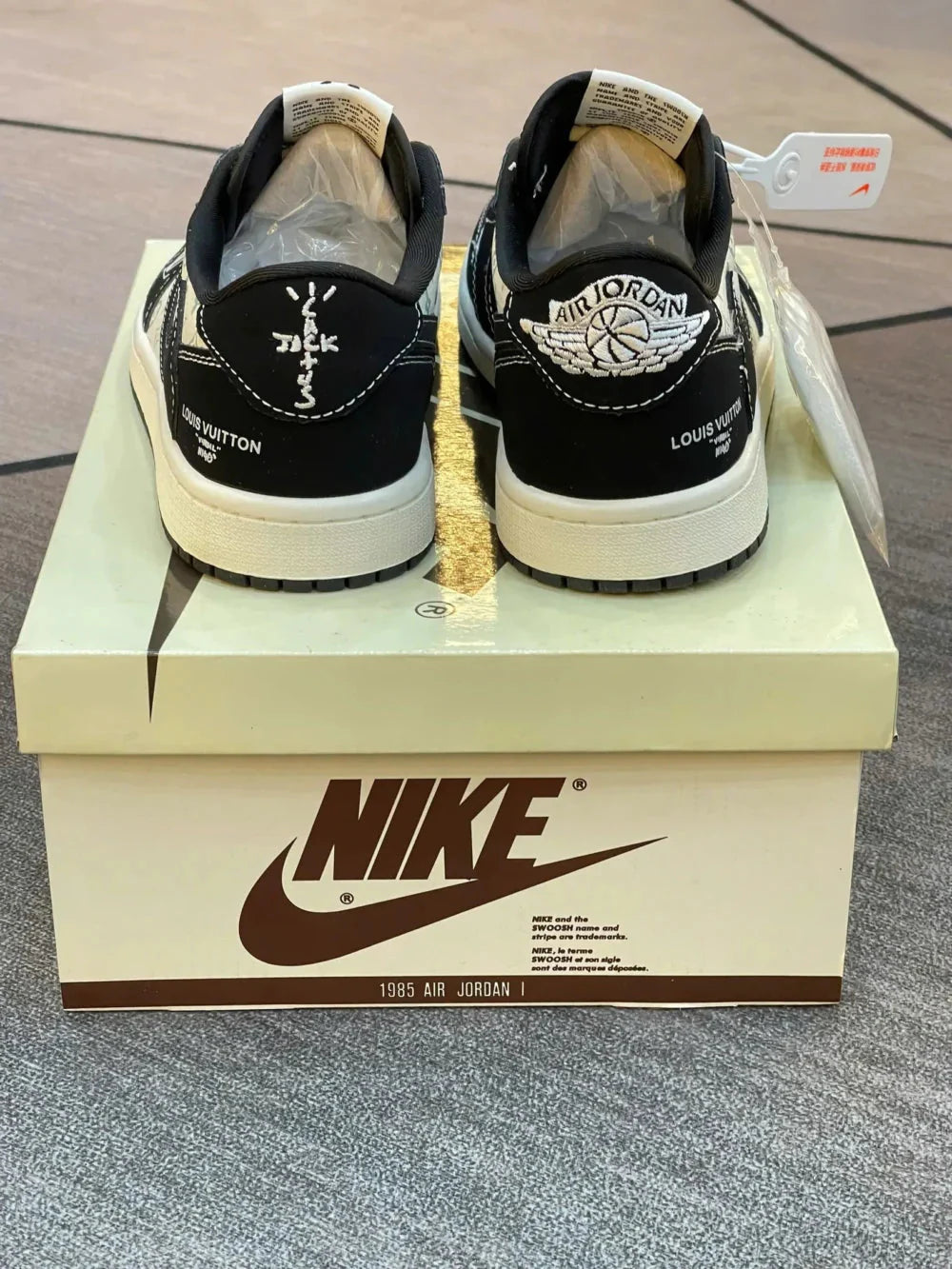 Louis Vuitton x Nike Air Jordan 1 Low Panda Monogram Custom