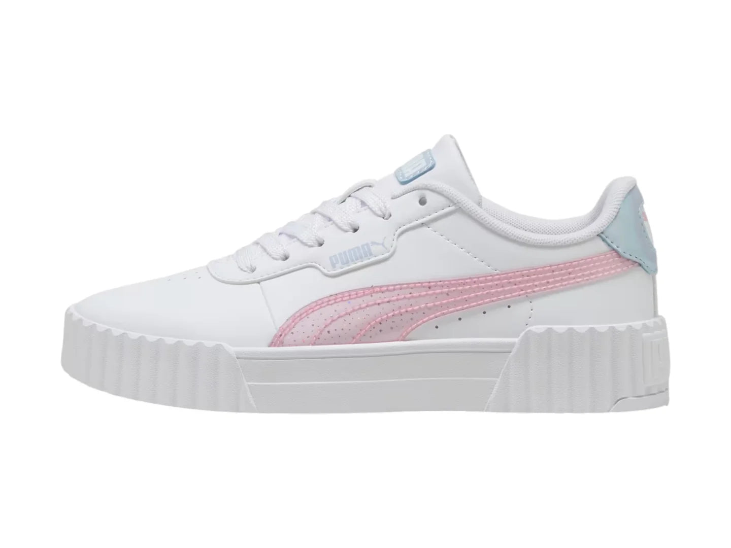Tenis PUMA Carina 30 Blanco y Rosa para Niña