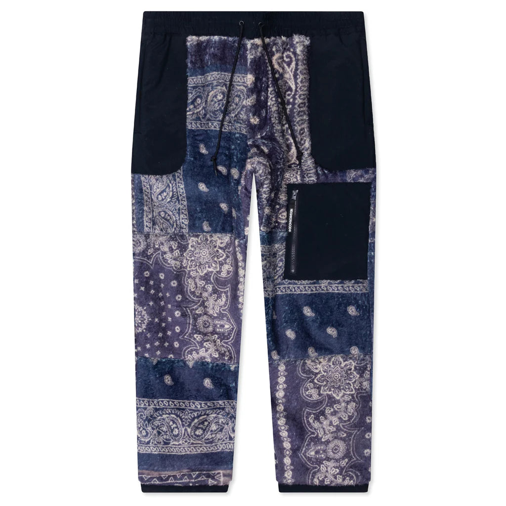 Bandana Pattern Fleece Pants Navy