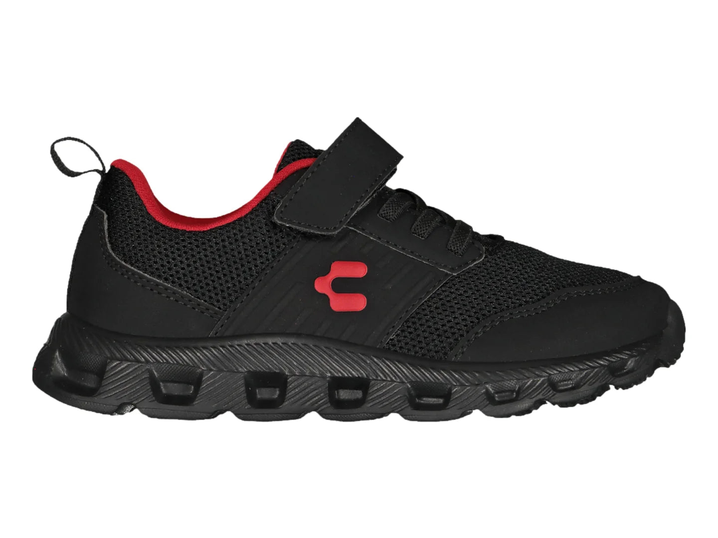 Tenis Charly Relax Negro con Rojo para Niño