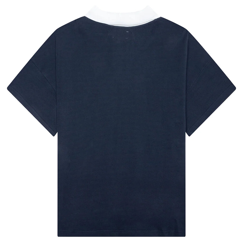 Pique Polo Dark Navy White