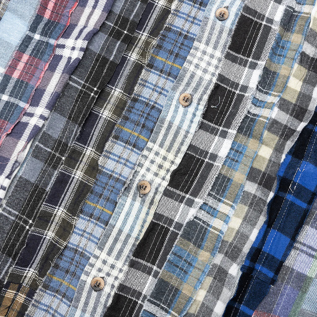 Ribbon Wide Flannel Shirt Assorted