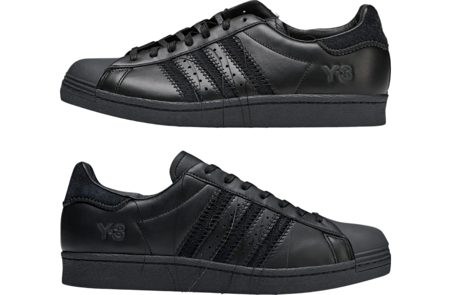 adidas Y 3 Superstar leather low top sneakers Black