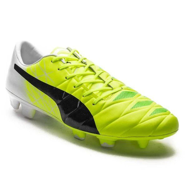PUMA Evoaccuracy 1 FG Firm Ground Soccer Cleats Fluo Yellow Peacoat White