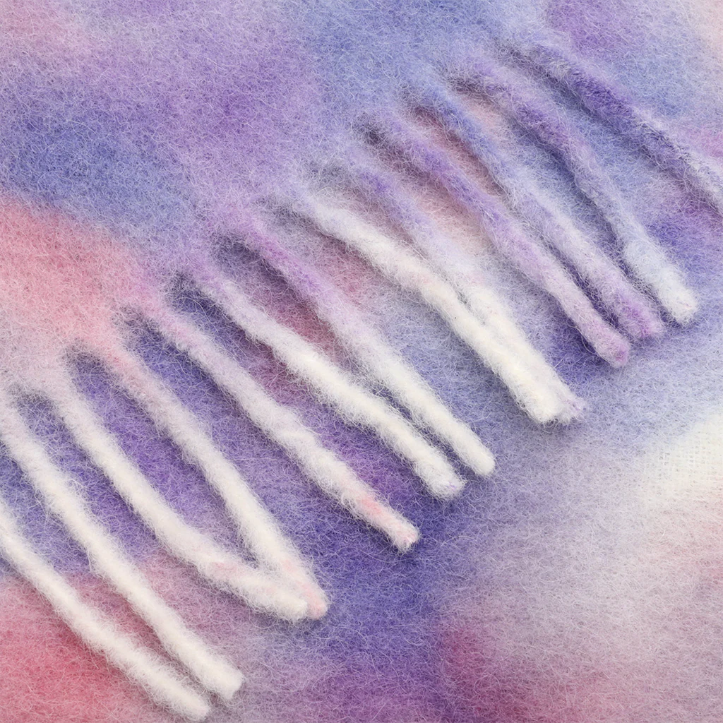 Tie Dye Alpaca Wool Scarf Lilac
