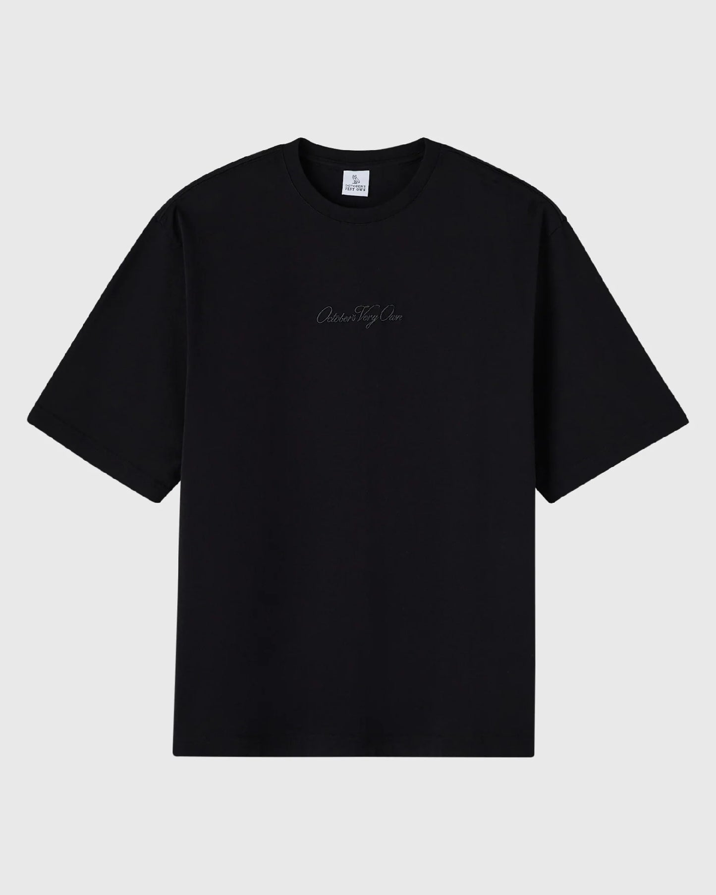 Luxe Jersey Script Tee Black