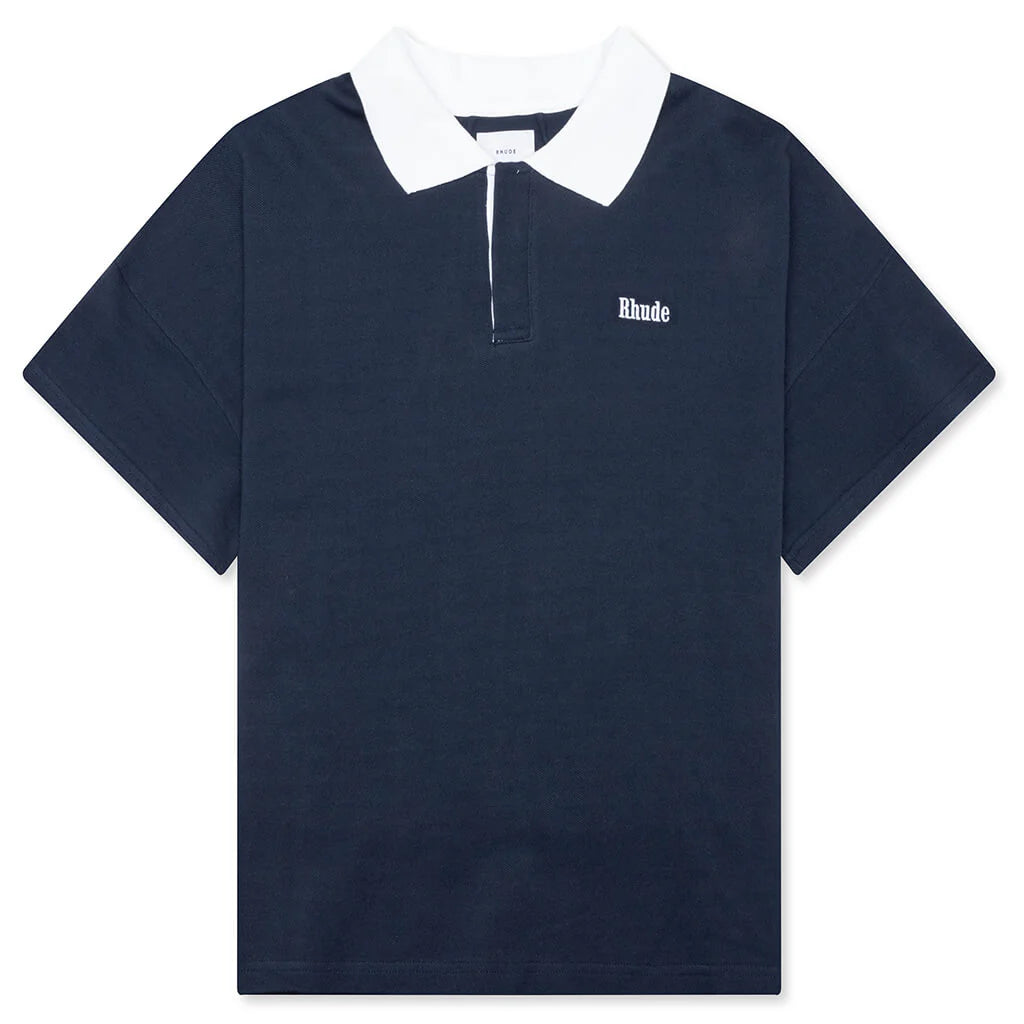 Pique Polo Dark Navy White