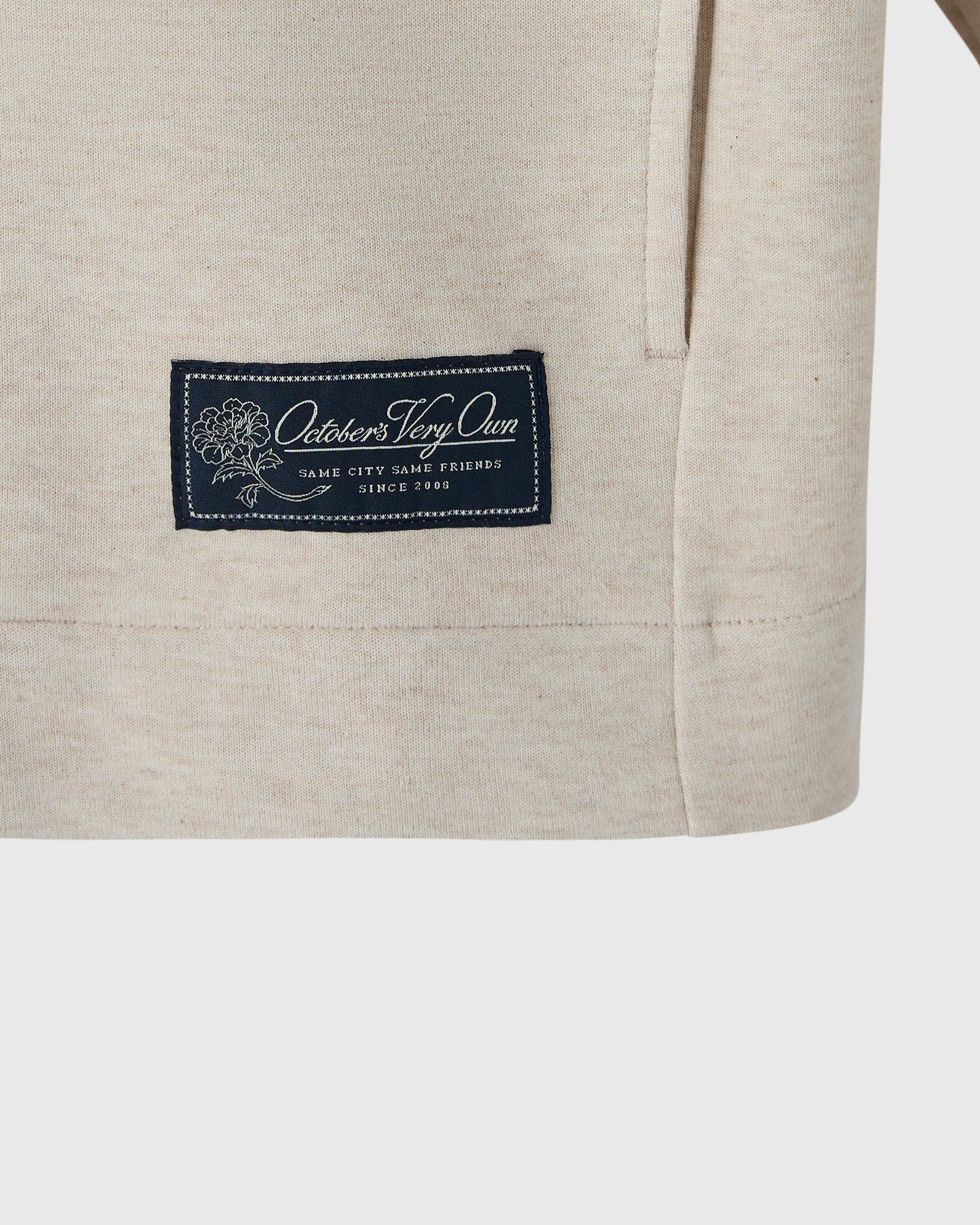 Double Knit Script Overshirt Heather Oatmeal