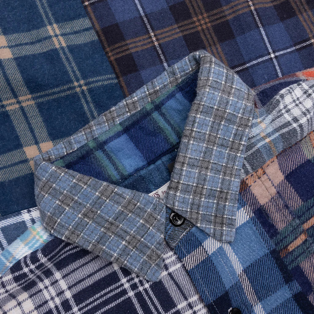 Straight Hem Flannel Shirt Assorted