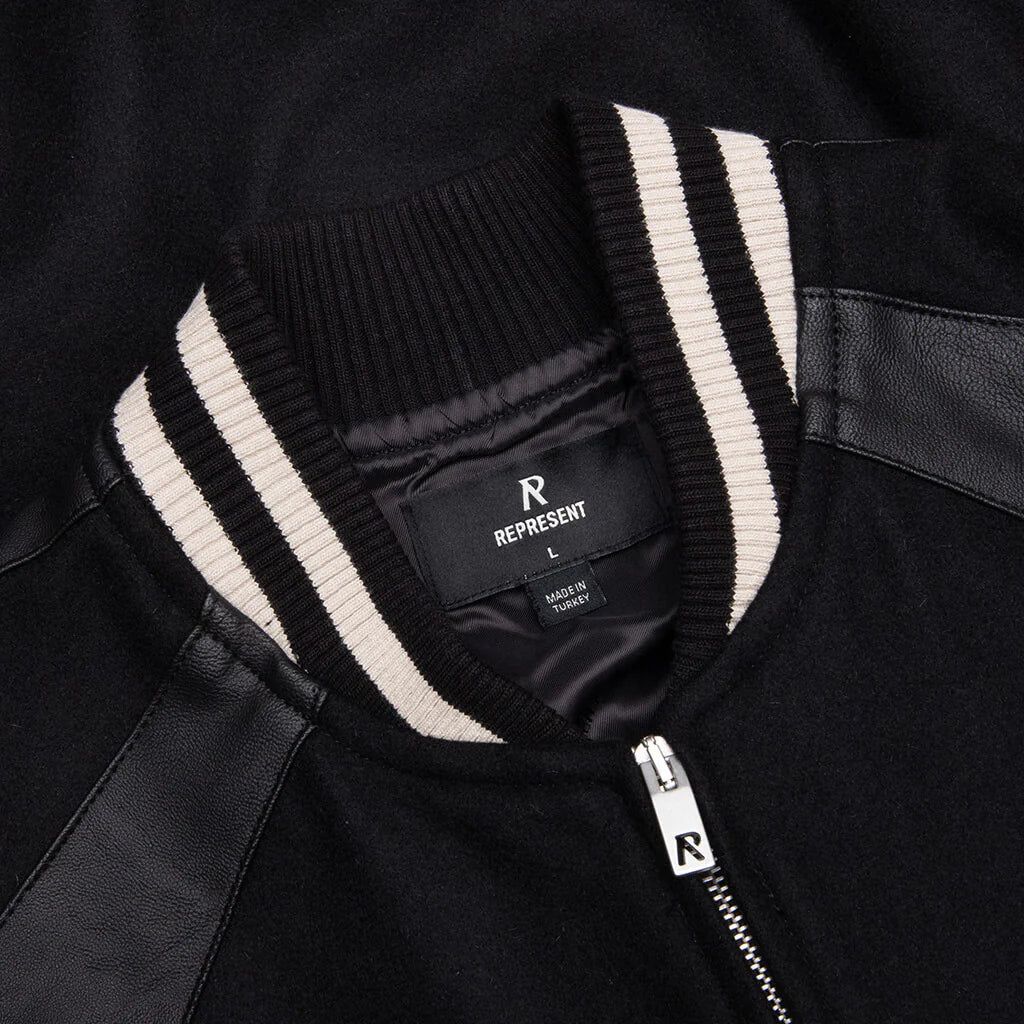 Raglan Varsity Jacket Black