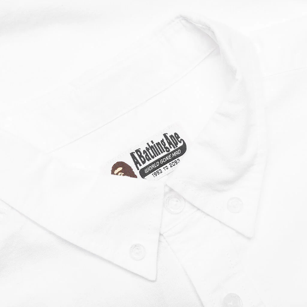 Ape Head One Point Oxford Shirt White