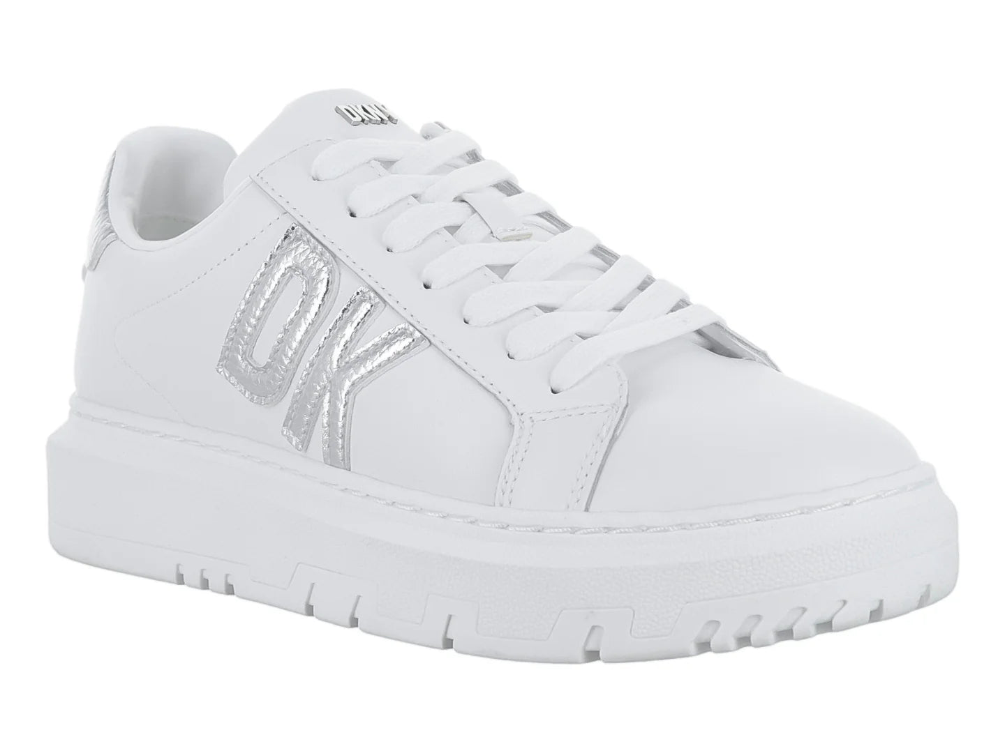 Tenis DKNY Blanco y Plateado para Mujer