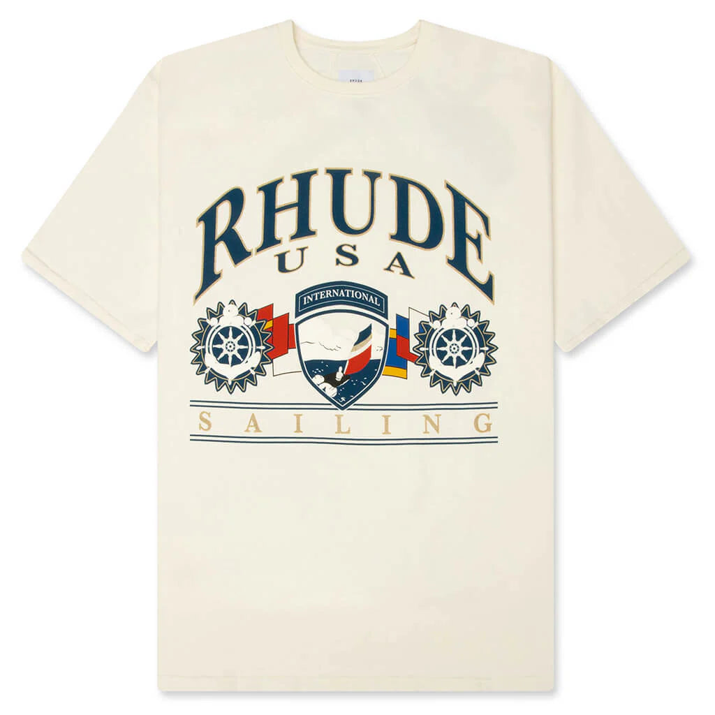 USA Sailing Icon Tee Vintage White Black