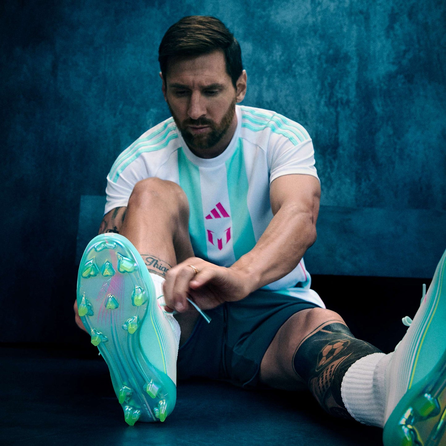 adidas F50 Messi Elite FG Firm Ground Mens Soccer Cleats White Pink Aqua