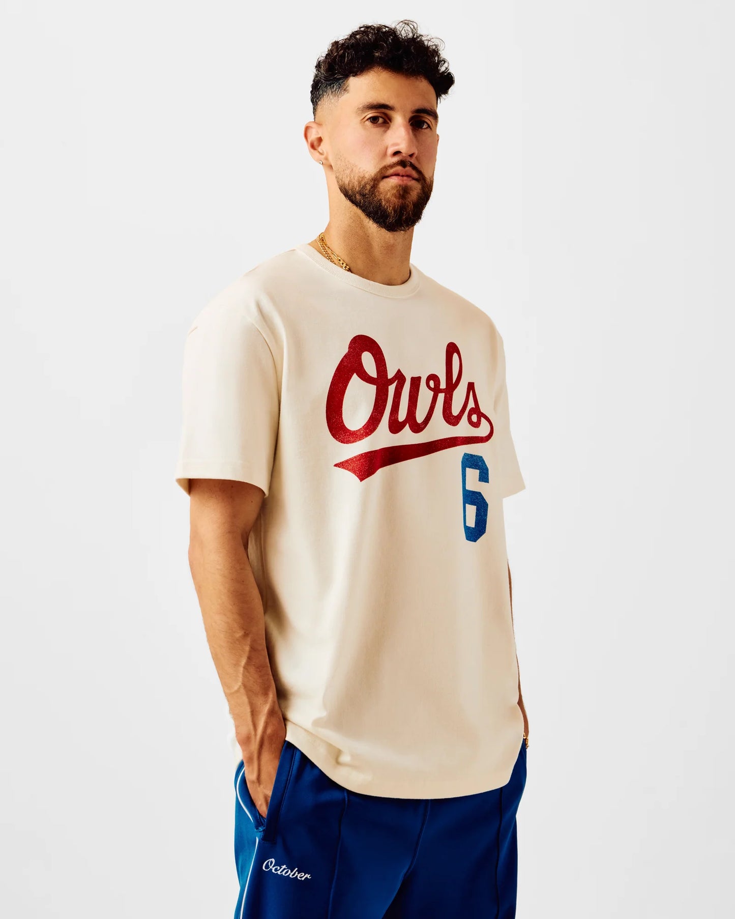 Owls Script Tee Black