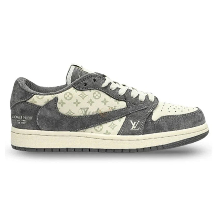 Louis Vuitton x Nike Air Jordan 1 Low Green Monogram Suede Custom