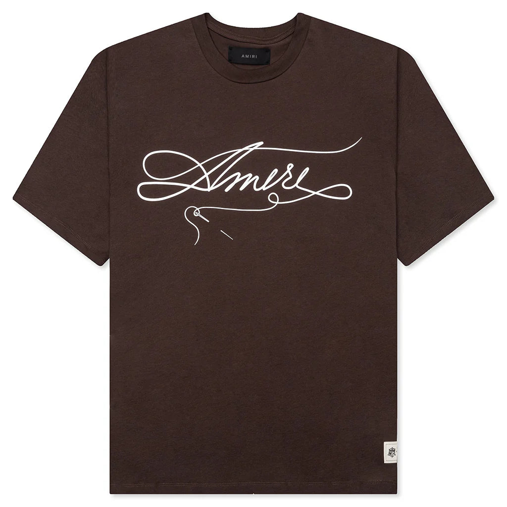 Amiri Stitch Tee Shaved Chocolate