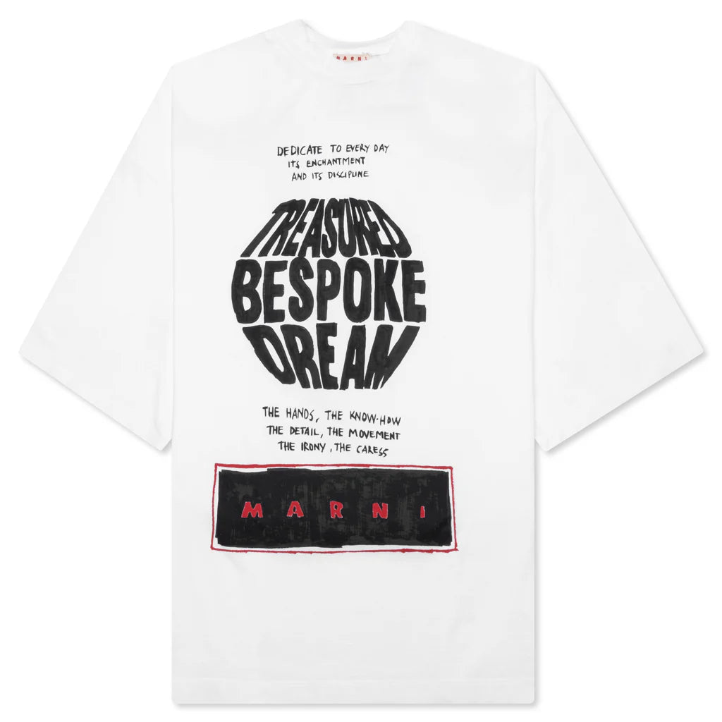 Slogan Print Organic Cotton T Shirt Lily White
