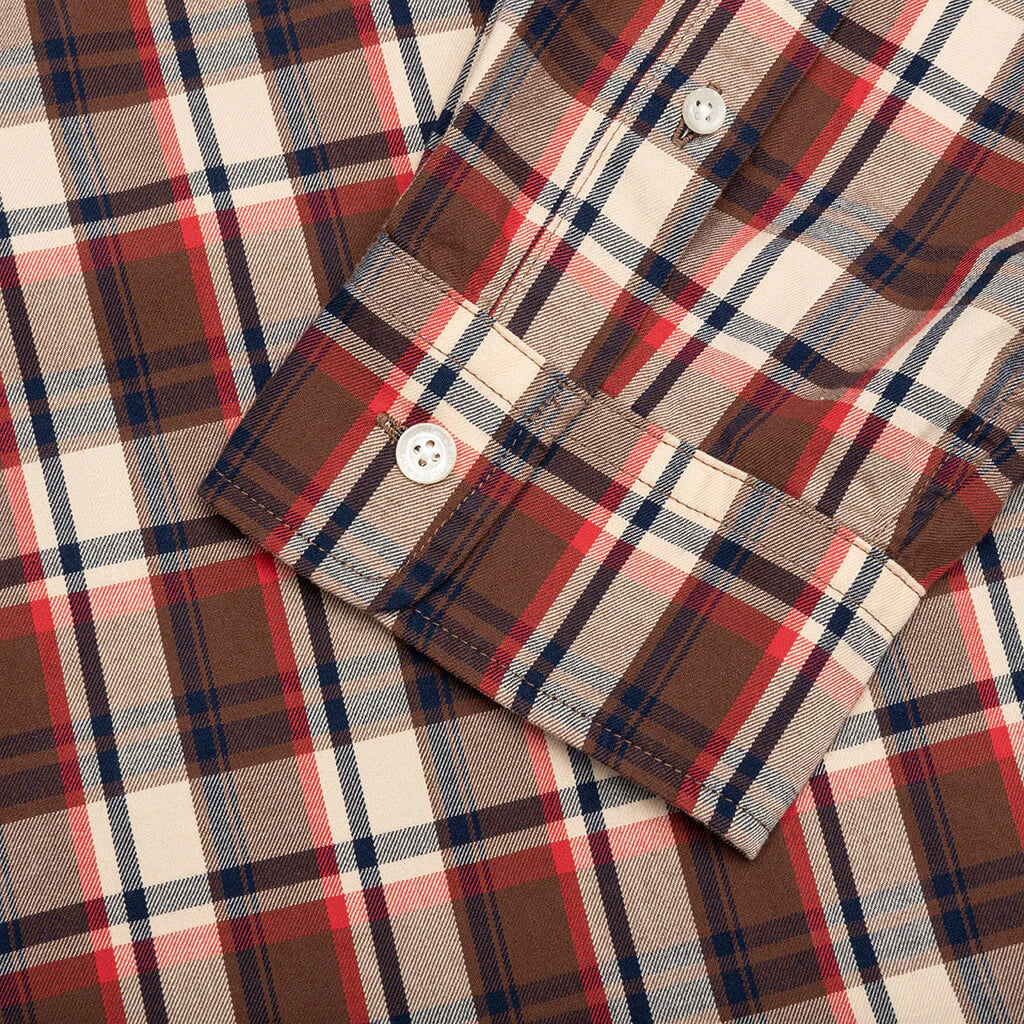 Mini Bape Check Loose Fit Shirt Red
