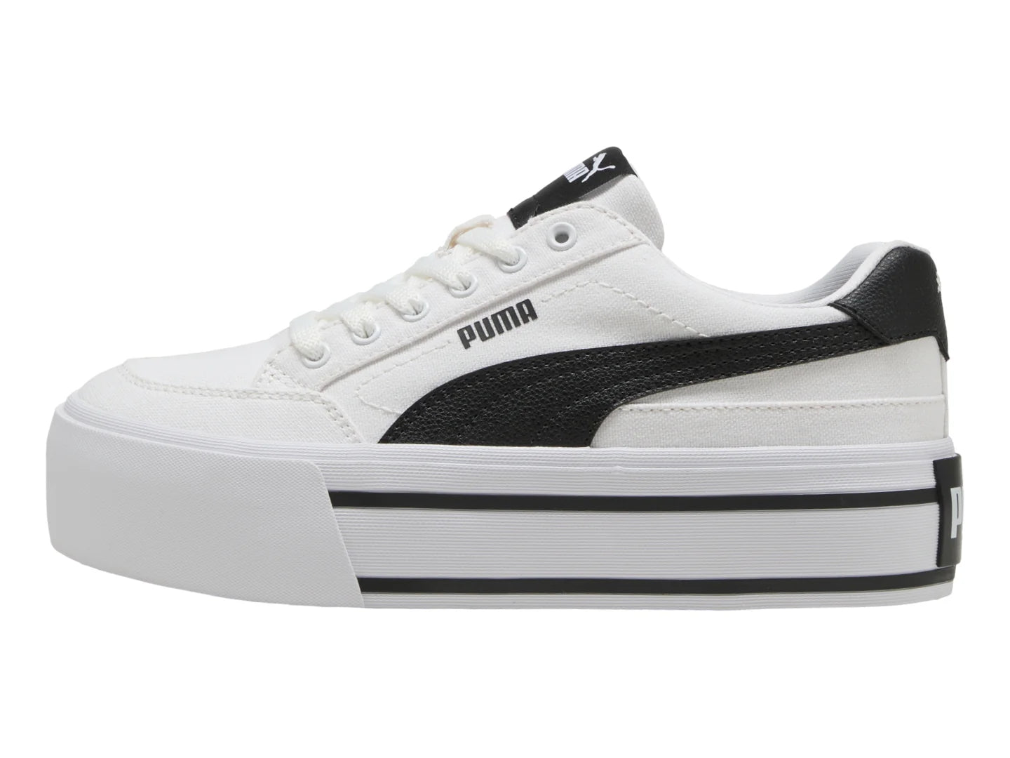 Tenis PUMA Court Classic Vulc Platform Blanco y Negro para Mujer