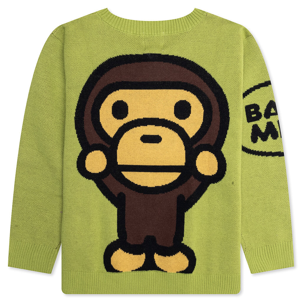 Kids Big Baby Milo Cotton Knit Sweater Green